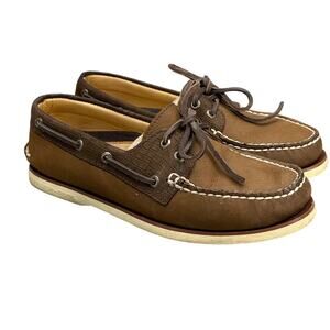 Sperry Gold Cup Original 2-Eye Brown Leather Boat Deck Loafer Shoe Men 7.5